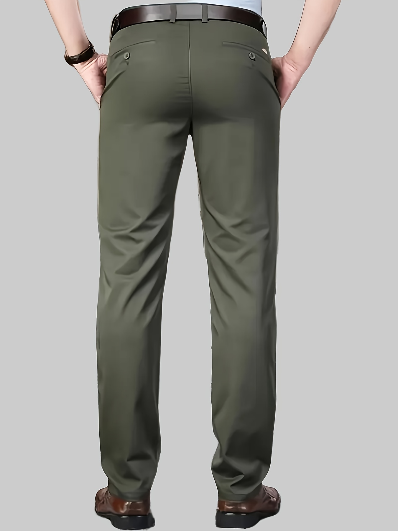 slim fit dress slacks Essential Olive Suit Pants - Mens Dress Pants main image 1