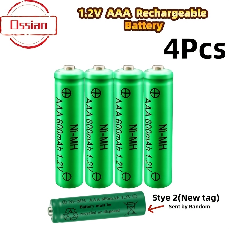 4/8/12/16pcs Aaa 600mah 1.2v Ni-mh Rechargeable Batteries For Clocks, Remotes, Toys & Electronic Devices, Replacement Aaa Cell Batteries(2 Style Tag,sent By Random)