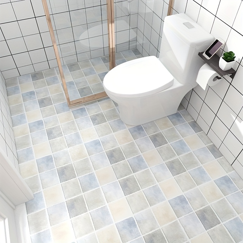 Bathroom Waterproof Floor Sticker, Self-adhesive Anti-slip Toilet Floor Tile Renovation Sticker