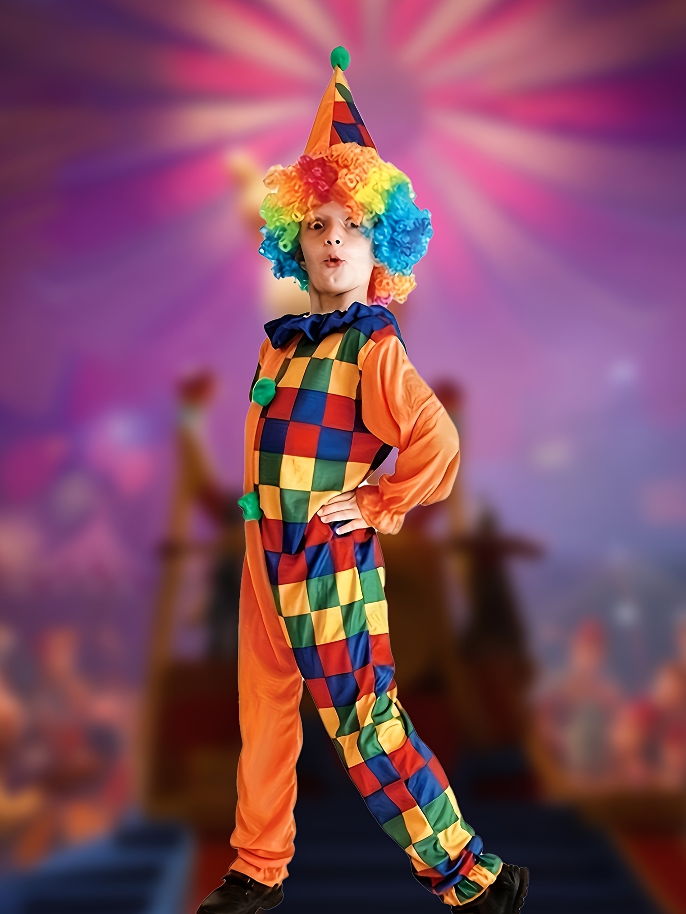Unisex Plaid Jumpsuit for School Drama