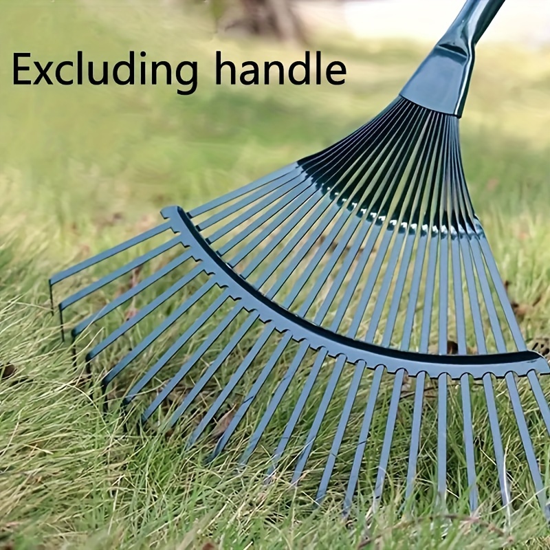 

Heavy-duty Metal Rake Head With 22 Teeth - Non-toxic, Grass Broom Design For Outdoor Lawn Care, 16.54" Wide