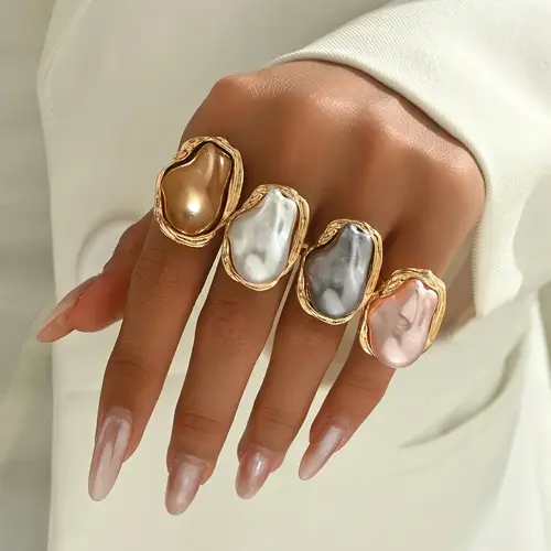 4pcs elegant fashion baroque set vintage style alloy with plastic inlay for women wedding wear jewelry gift set