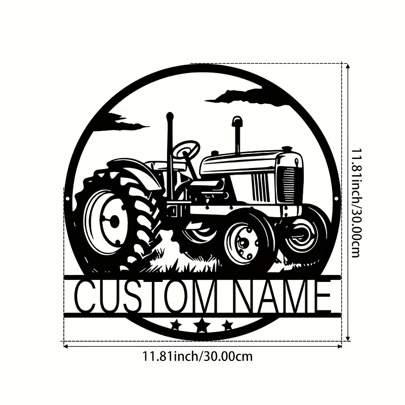 E-shop Individuelle Traktor Wandkunst, personalisiertes Traktor Schild mit Namen, Bauernhaus Wanddeko, Metall Traktor Kunst, individuelle Namens