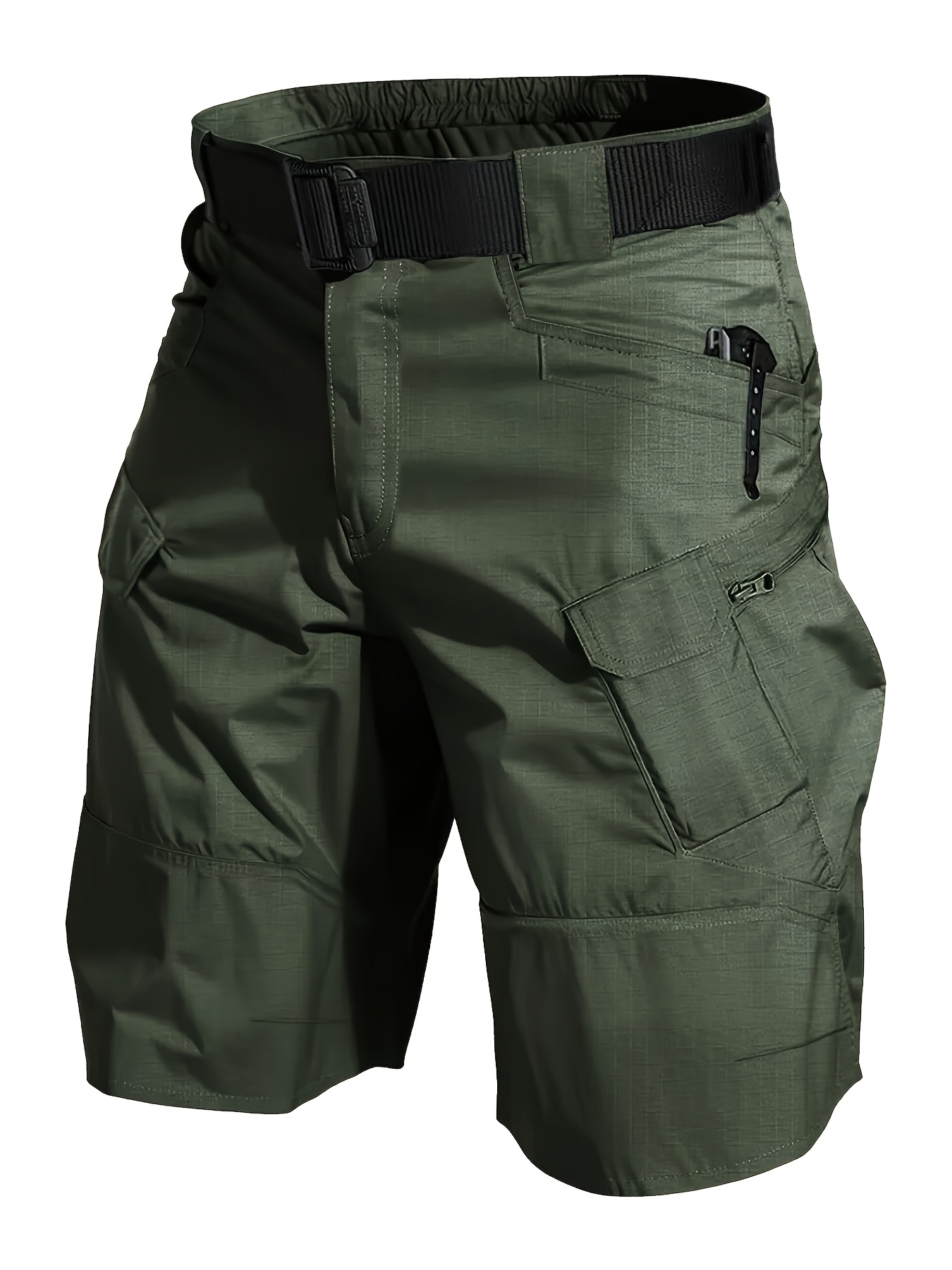 mens   cargo shorts multi pocket tear resistant wear resistant and durable solid color summer shorts suitable for outdoor hiking no waistband