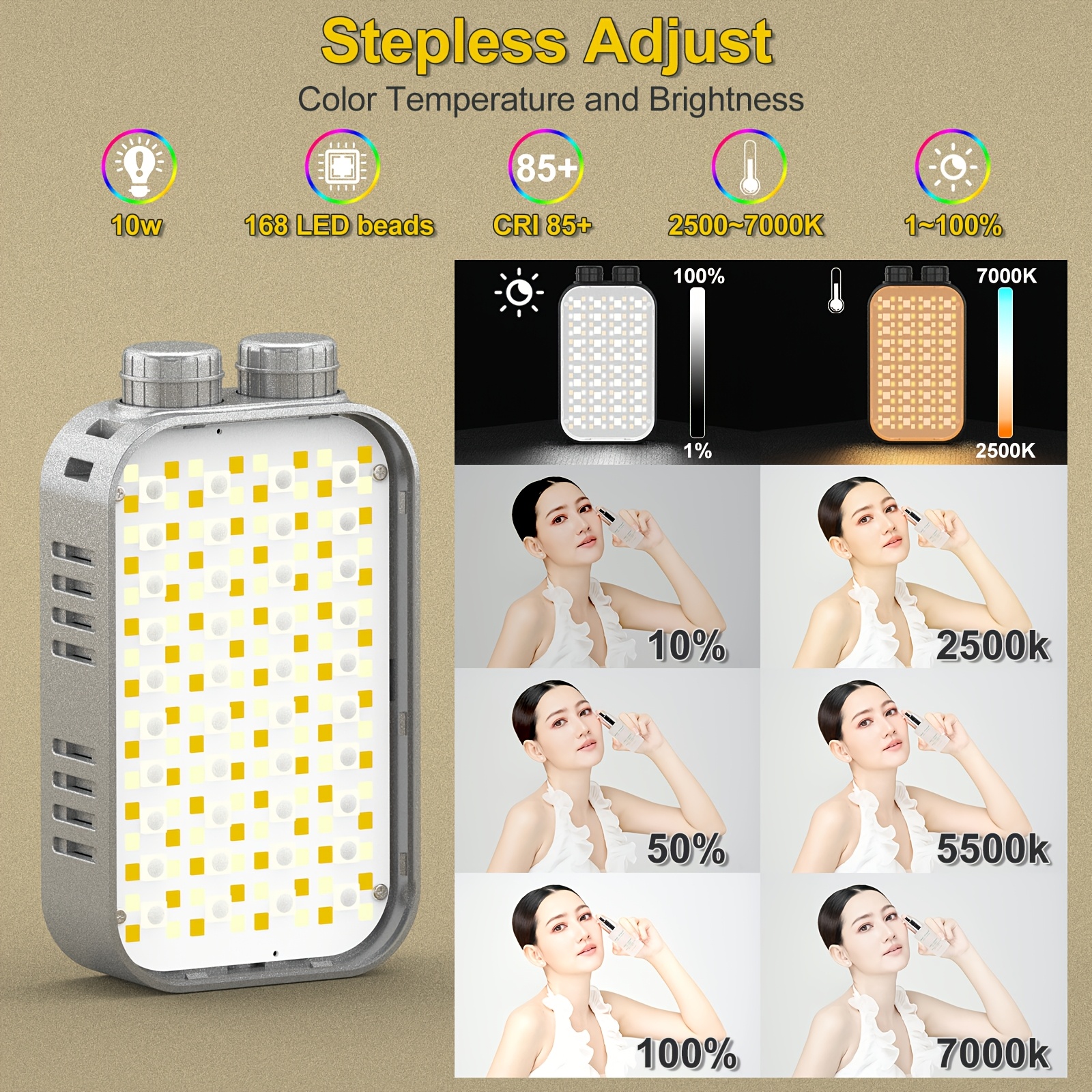 luce di riempimento rgb |   luce led fotografica a 360° a colori, luce intelligente per video di   a   completo   soffusa portatile per   di   televisiva.     (batteria/usb) + dimmerabile + batteria ricaricabile da 2600mah Dettagli dell'articolo 5