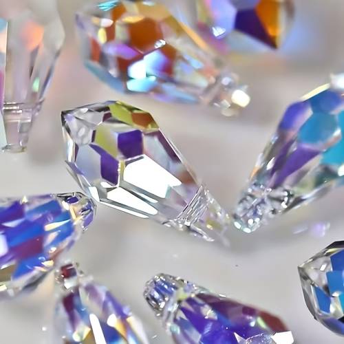 30pcs 15mm crystal glass beads hand polished pendants teardrop design earring bead shape curtain chain fixture additions