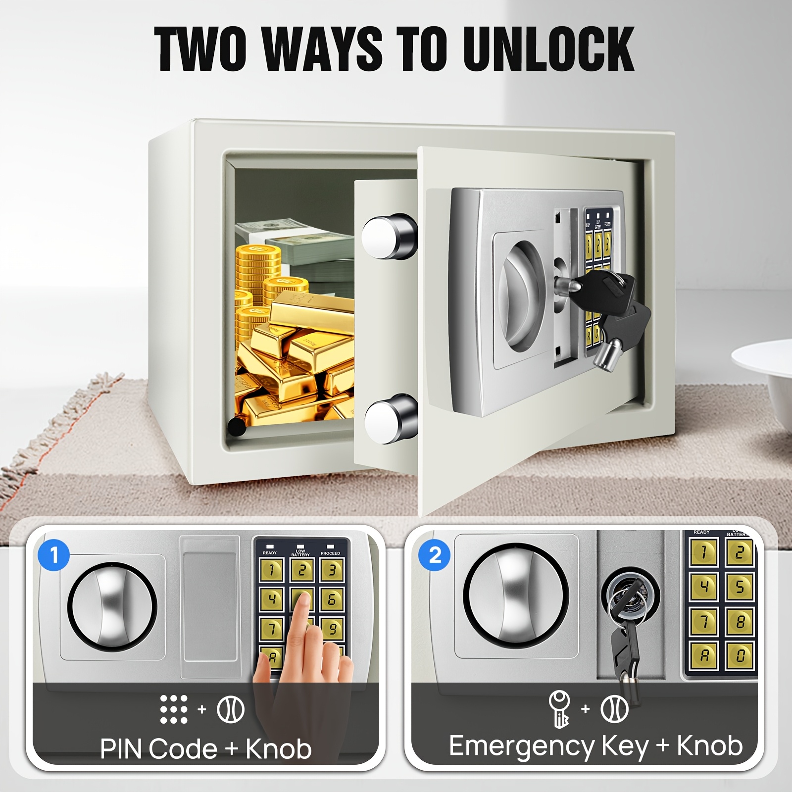 Small Mini All-Steel Safe, Wall-Mounted