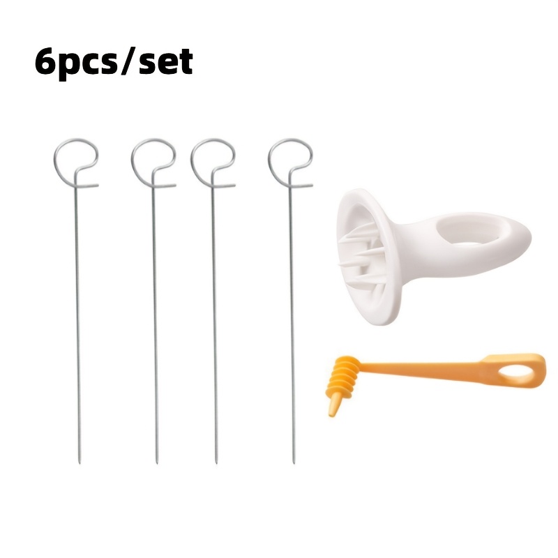 E-shop 6er-Pack Kartoffelschneider, Spiral- - Tornado Pommes Frites Maker, inklusive 8 Edelstahlstäbchen, keine zusätzlichen Spieße erforderlich, fancy