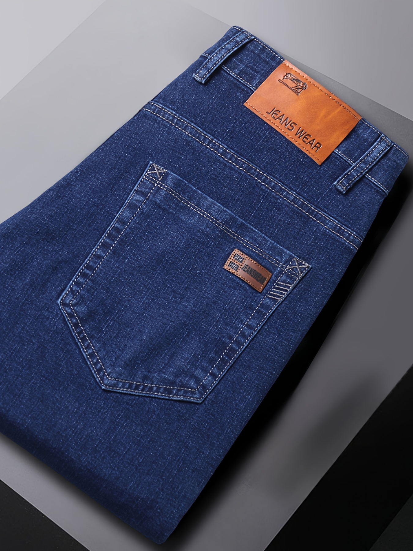 Plus Size Men's Jeans High-Quality Business Pants Oversized Stretch Comfortable Trendy Long Trousers for All Seasons, PLUS SIZE