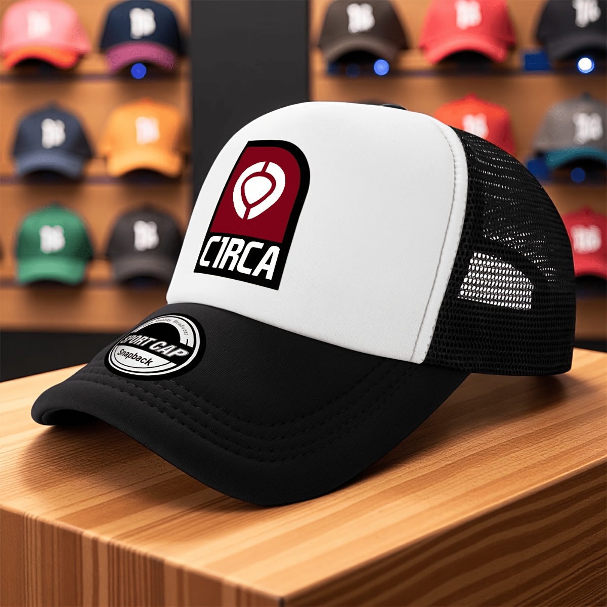 TEMU 1 Gorra de béisbol/Cascos de - tono negro/, parte trasera de malla transpirable, gorra deportiva adecuada para golf, pesca, actividades al aire
