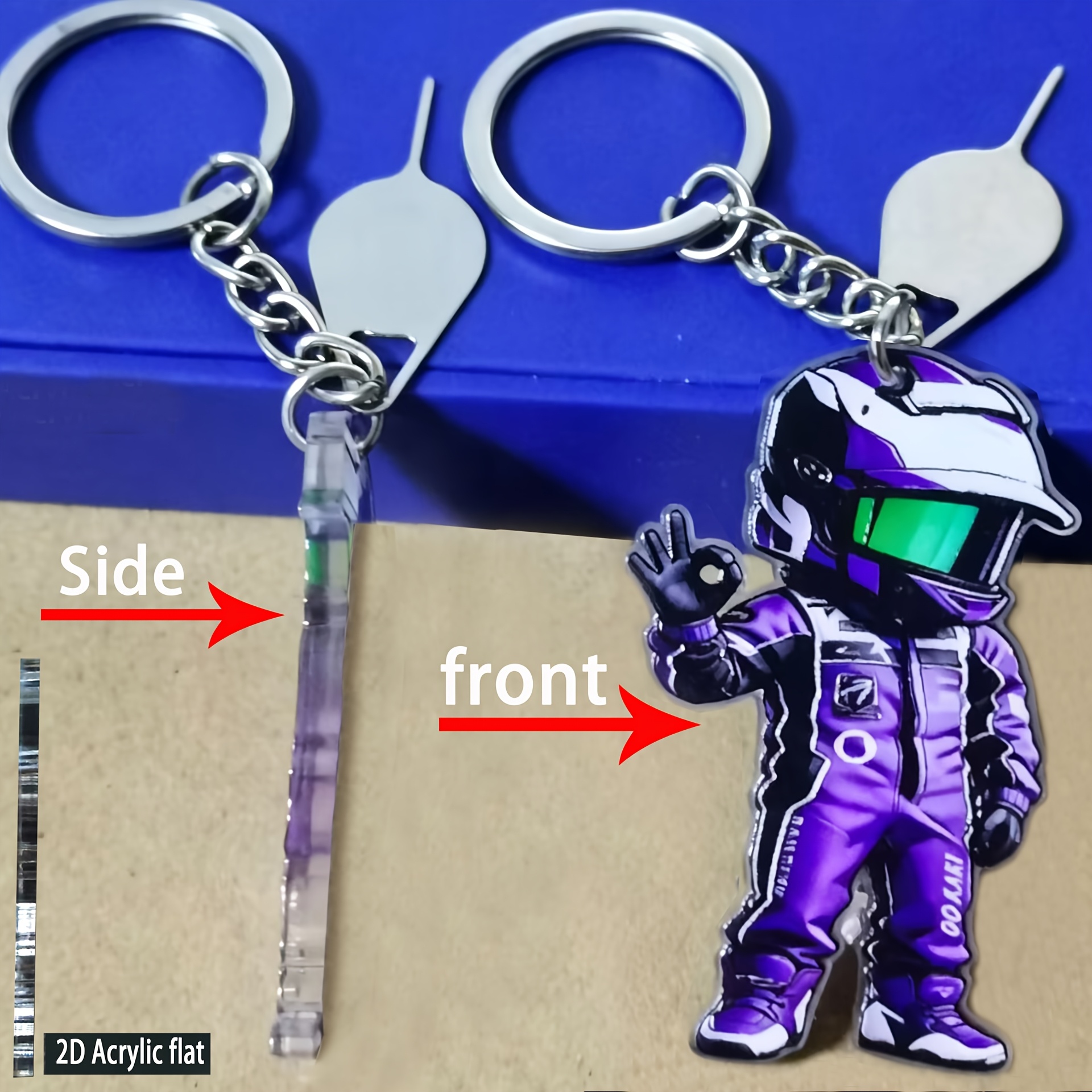 TEMU Llavero multifuncional 2D con OK para motociclista, llave de coche, mochila, colgante de decoración para bolso (colgante no 3D), con una capa de