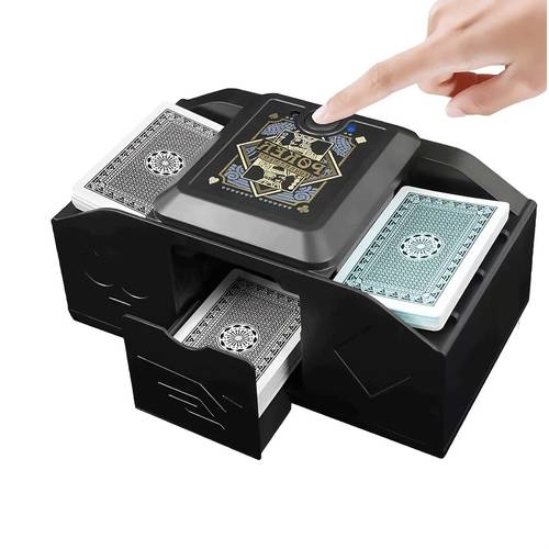 Automatic Shuffling Machine, Portable Shuffling Machine, &wave Start, Suitable For 1-2 Decks Of Cards, Compatible With Multiple Card Types, Quick Shuffling, Hands, Suitable For Family Gaming Nights, , Gifts For