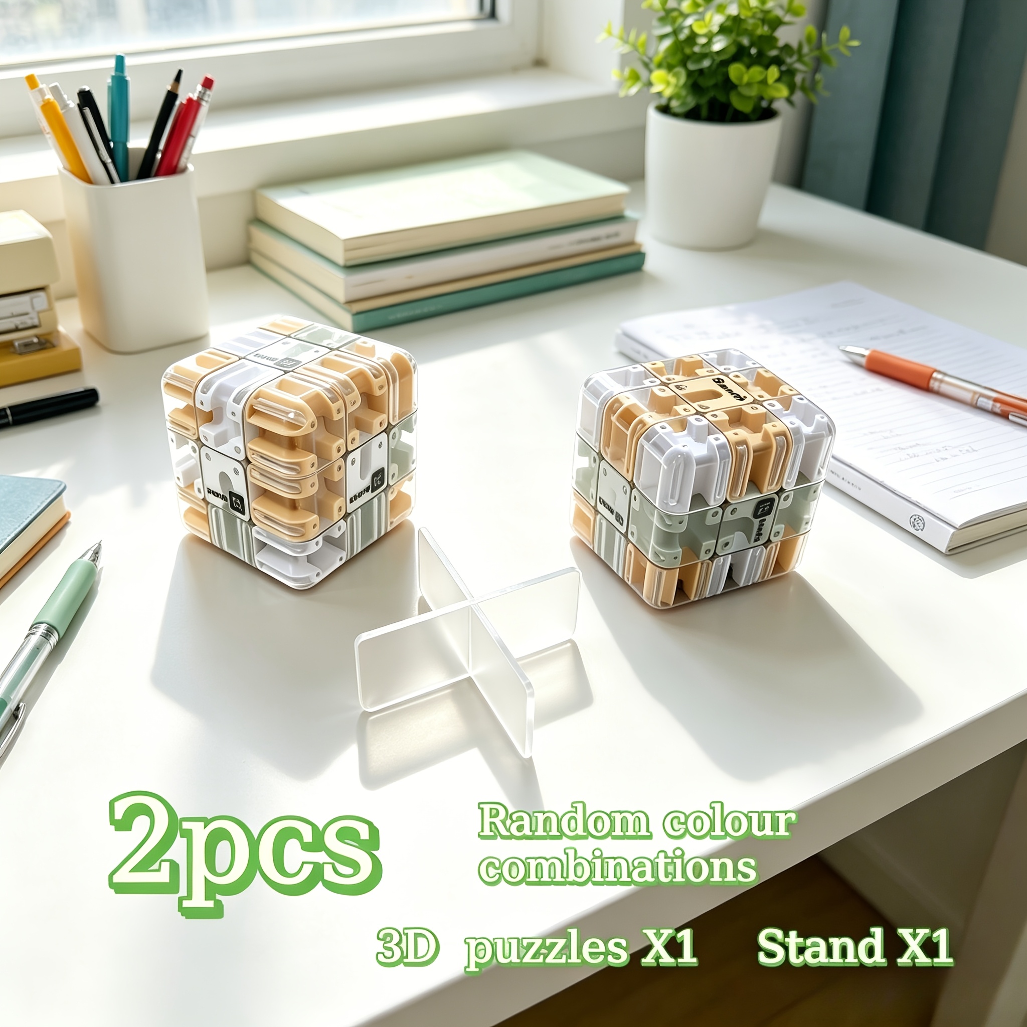 2pcs 3D Maze Puzzle with Stand