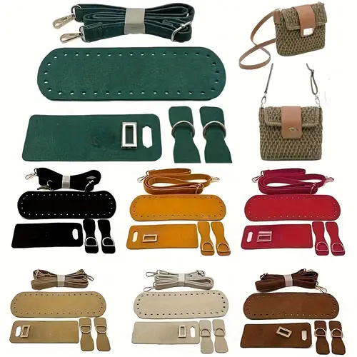 diy purse making kit with pu leather material adjustable shoulder strap and bag strap set with hooks bottom and hardware accessories