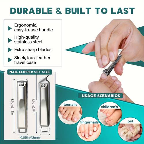 2pcs nail care sets for men and women 2025 2 nail and scissors sets professional nail and pedicure tools