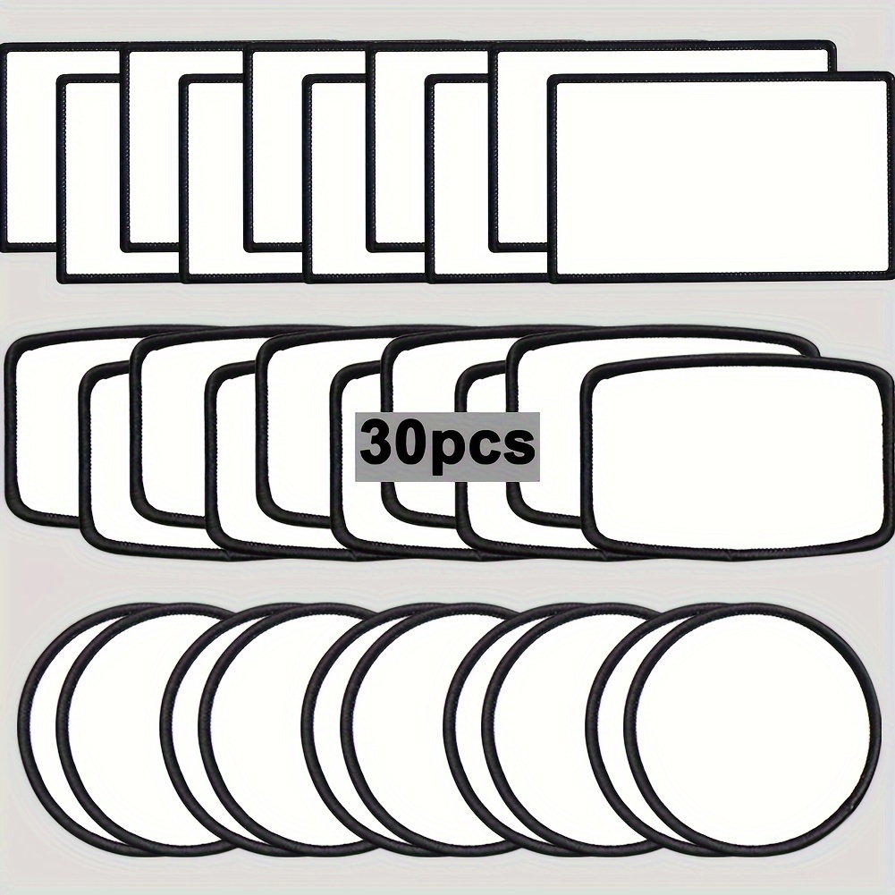E-shop 30 Stück Sublimations-Patches PU Stoff Aufbügler Blanko Patches Reparatur Patches Sublimations Blanko Hut Patch für Bastelarbeiten, Mützen