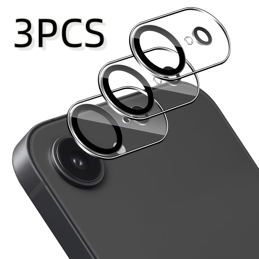 TEMU 3pcs Minimalist Protection For Niche Use, Suitable For 16e/17e Rear Camera High-definition Protective Film Tempered Glass Compact Transparent