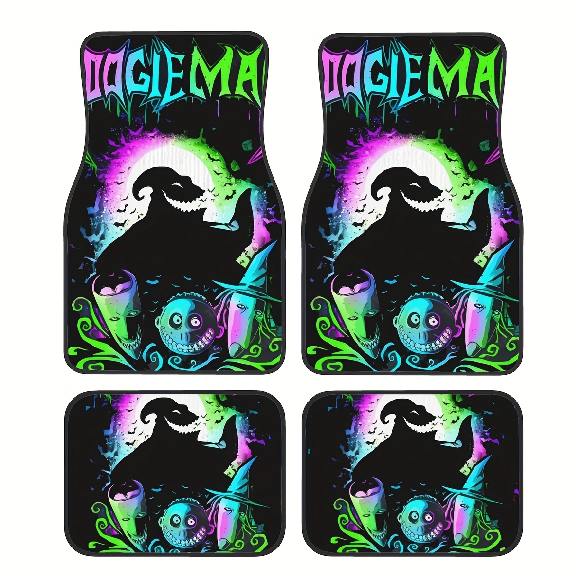 

Halloween Horror Themed Car Floor Mats Set Of 4 - Universal Fit Synthetic Rubber Auto Mats, Non-slip Front & Rear Carpet, Waterproof Easy Clean Vehicle Interior Accessories