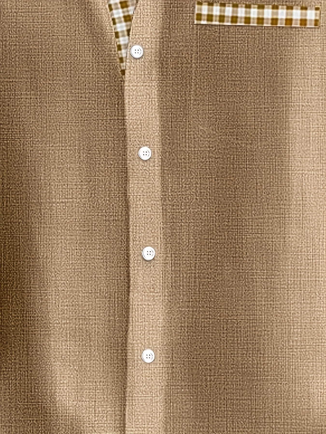 Men's Casual Short Sleeve Shirt with Plaid Print & Tropical Palm Tree Graphic - Breathable Button-Up Shirt with Pockets, Machine Washable Summer Shirt for Beach & Casual Outings, PLUS SIZE