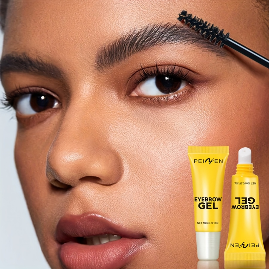TEMU 2pcs Brow Styling Gel With Brush, Wild Eyebrow Setting Cream For