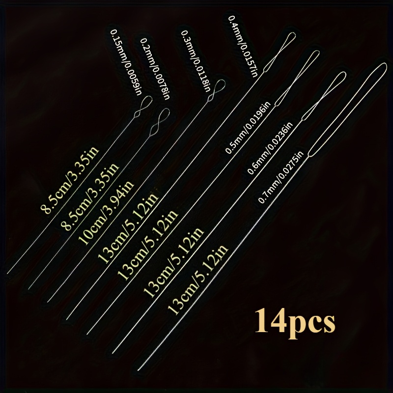 TEMU A Set Of 13 Stainless Steel Beading Needles Designed For Heavy-duty Use, Featuring Large Holes Ideal For Jewelry Creation, Beading, Weaving, And