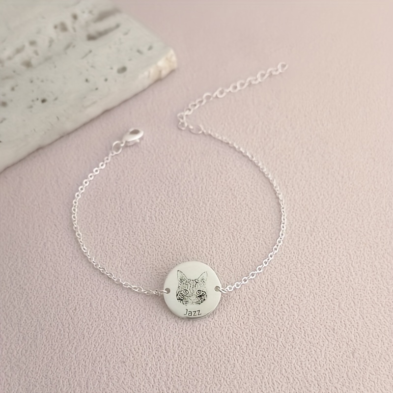 TEMU Custom Pet Portrait Bracelet, Pet Jewelry, Dog Portrait Bracelet, Cat Bracelet, Dog Mom Gift, Personalized Gifts