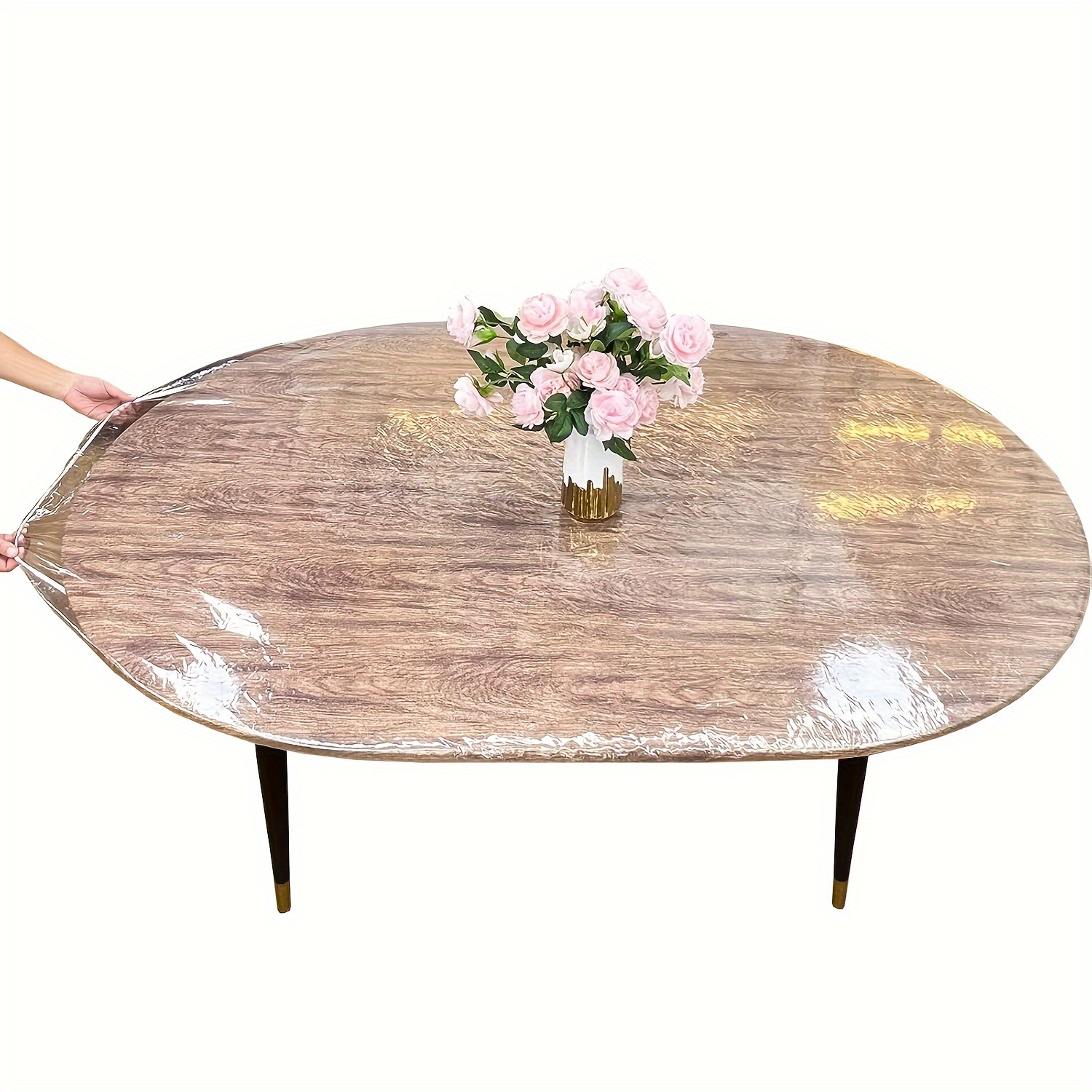 clear oval vinyl fitted tablecloth oilcloth heavy duty elasticized table cover   design plastic tablecloth protector for oval table