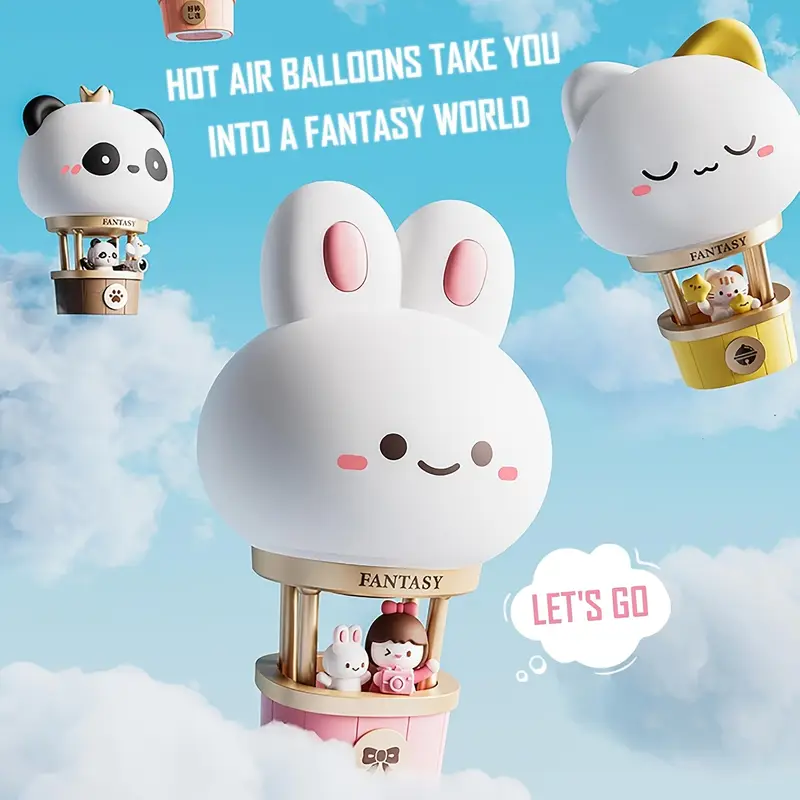 new hot air balloon charging nightlight led bedside lamp 3 brightness levels warm lamp usb nightlight suitable for bedroom and living room Product details 0