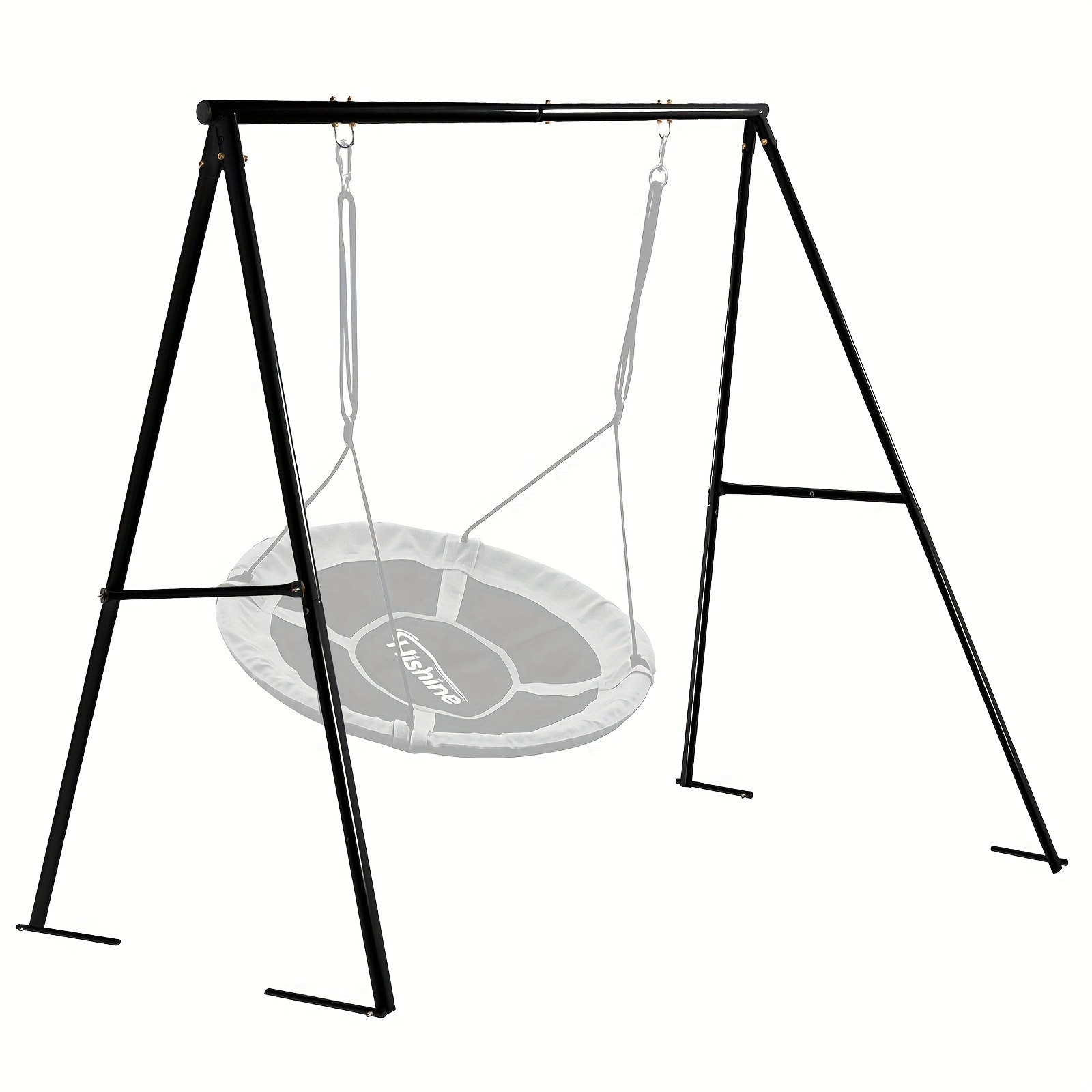 TEMU 1pc Heavy-duty Steel Swing Stand For Porch, Outdoor & Indoor - Wide -frame Swing With Powder-coated Rust-resistant Metal Frame, Ground Pegs For
