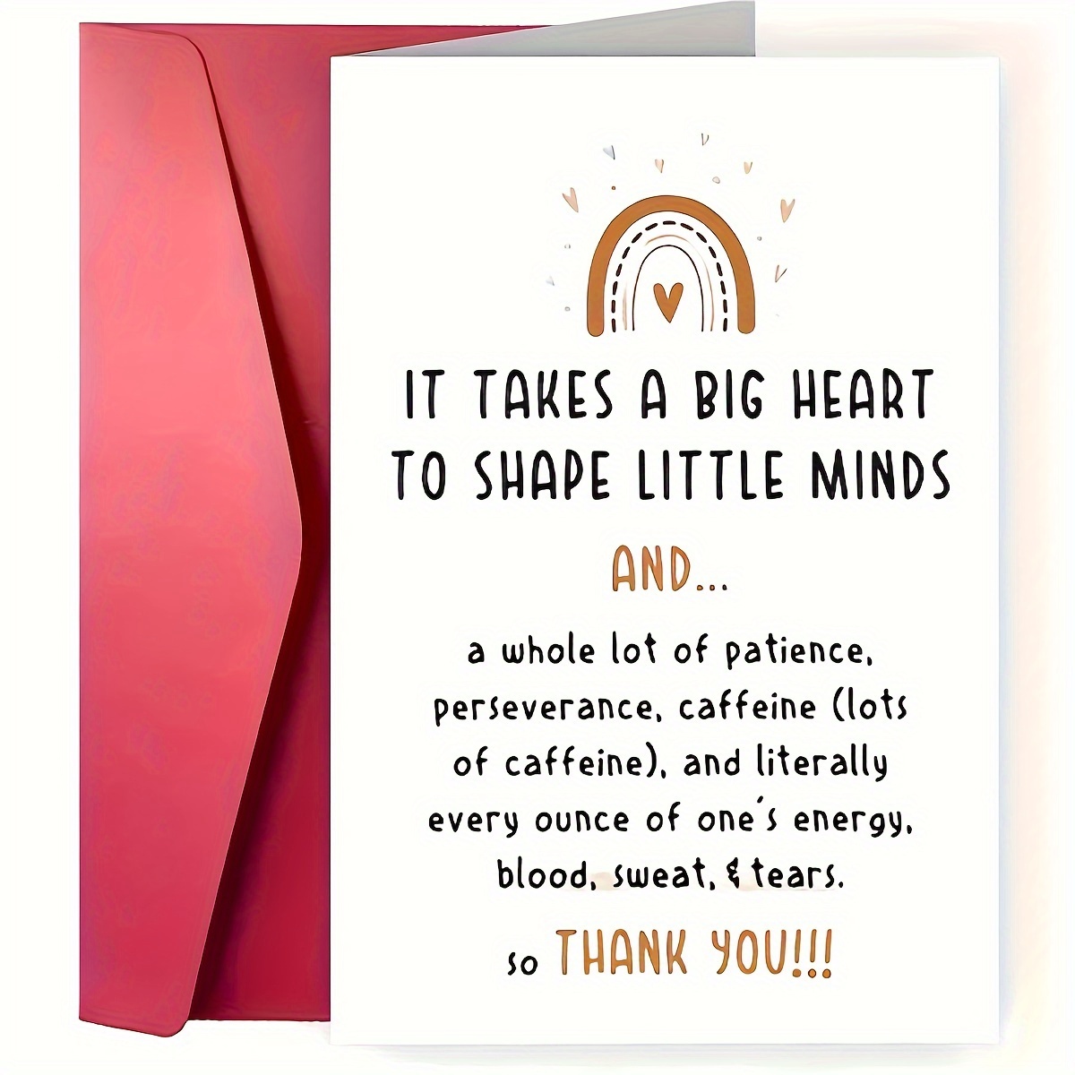 

1pc Teacher Appreciation Greeting Card - Thank You Card For Teacher - Shaping Little - With Envelope