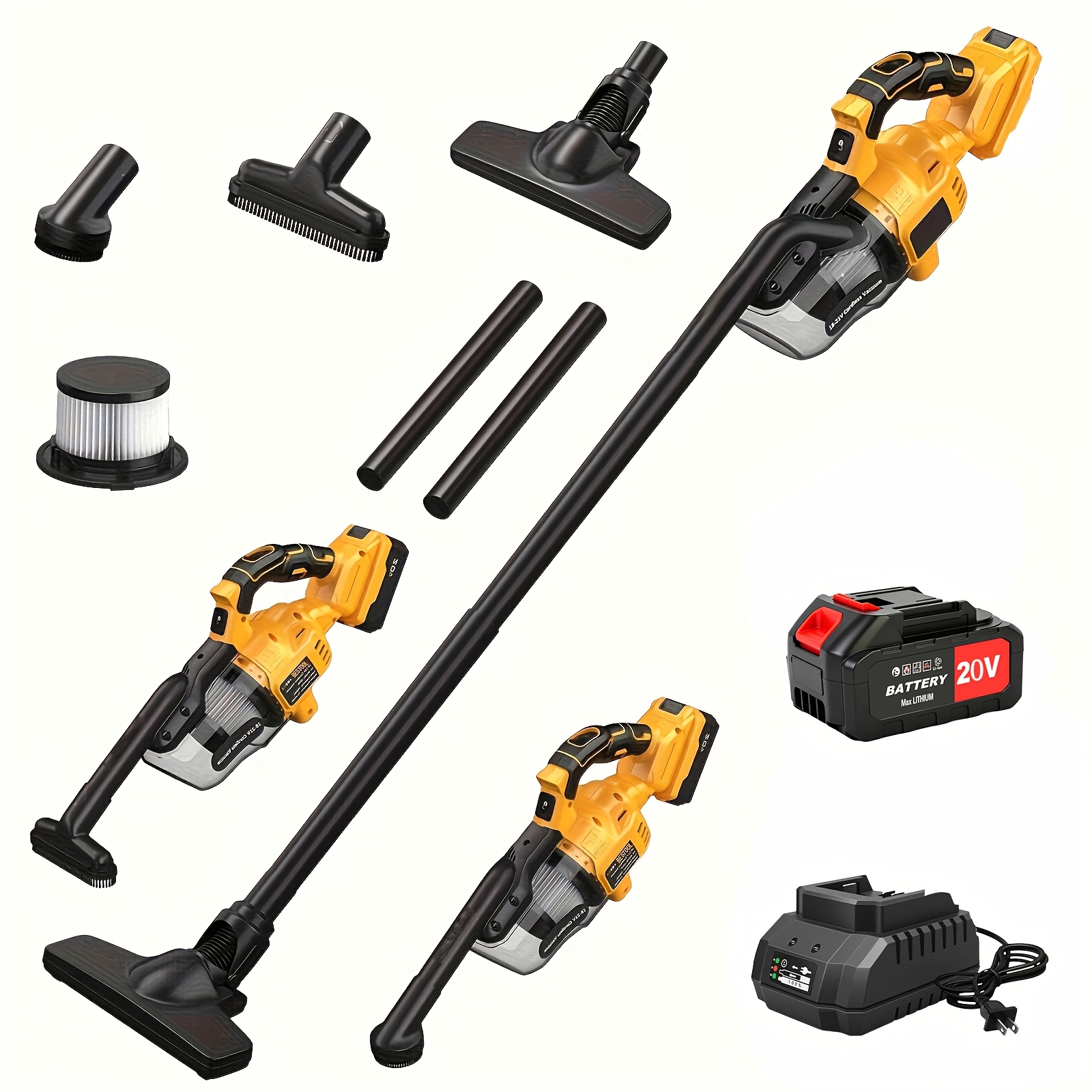TEMU 20v Newly Upgraded Wireless Handheld Vacuum Cleaner For Makita, Multifunctional Vacuum Cleaner, In Single And Dual-battery , Lithium Battery,