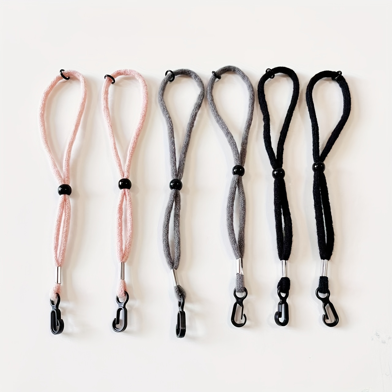 Image of 6pcs Gloves Wrist Strap Hanging Rope Gloves Anti-loss Hanging Rope Adult Student Adjustable Removable Gloves Connecting Rope Soft Wrist Hanging Rope