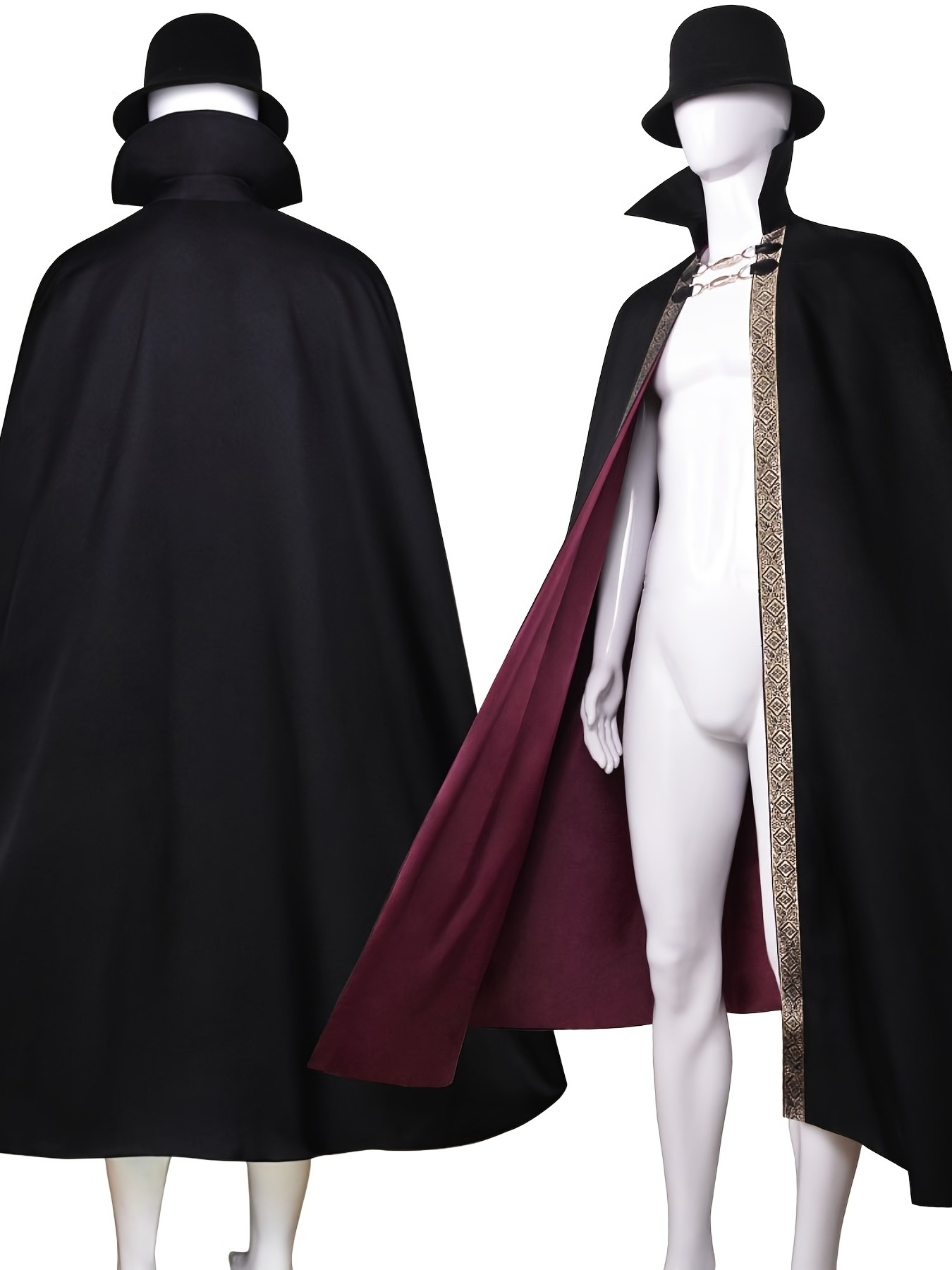 Adult Vintage Cape - Spooky Vampire Costume