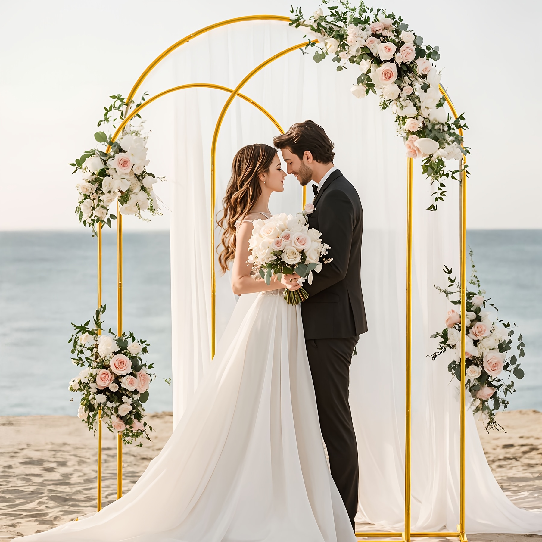 Golden Color Photo Booth Props Arch Frame For Wedding Birthday Party  Engagement Banquet Background Decoration Metal Arch Stand Size