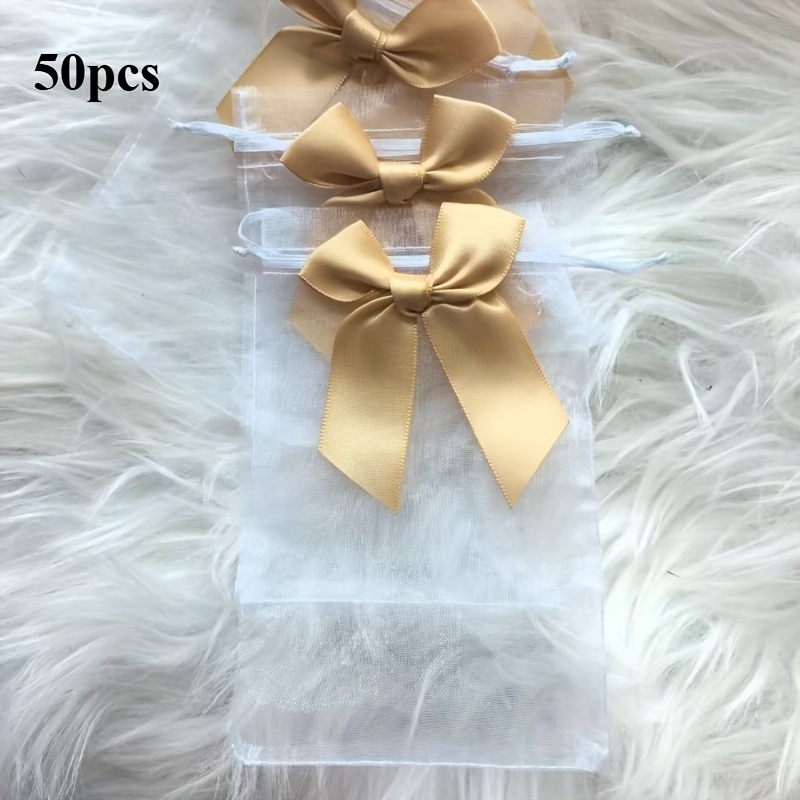 TEMU [Sacchetti Regalo con Coulisse] 50pcs Sacchetti Regalo con Coulisse | Sacchetti in Garza con , Confezionamento Gioielli, Decorazioni per