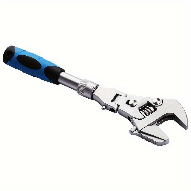 TEMU 1 Pieza Llave Multifunción de 10 Pulgadas con Cabeza Ajustable Plegable y para Baño y Aire Acondicionado, Cabeza Móvil