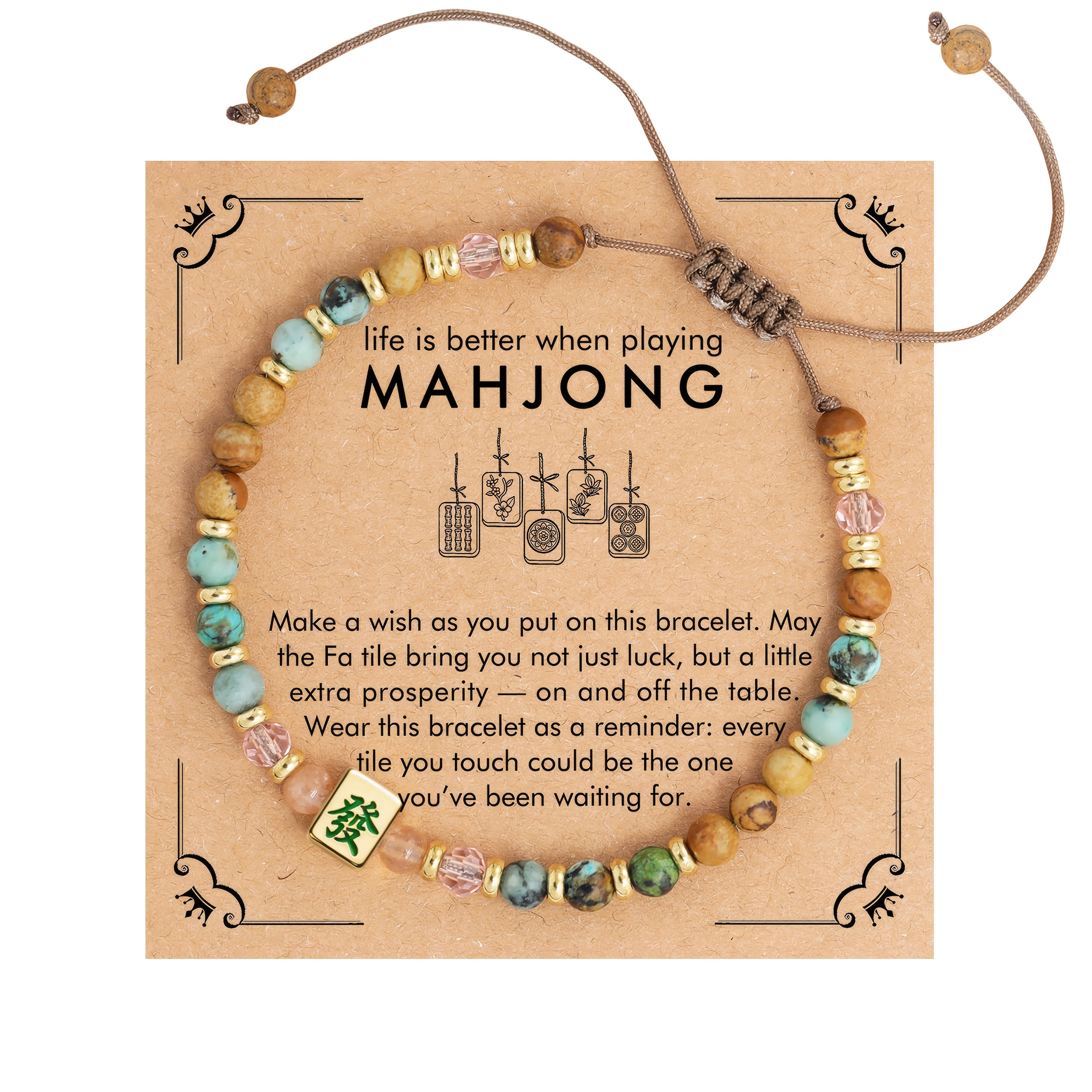TEMU A Mahjong Bracelet That Unlimited Wealth And Good Luck, Suitable For Gifting Who Love Playing Mahjong, Bringing Unlimited Good Luck And Wealth