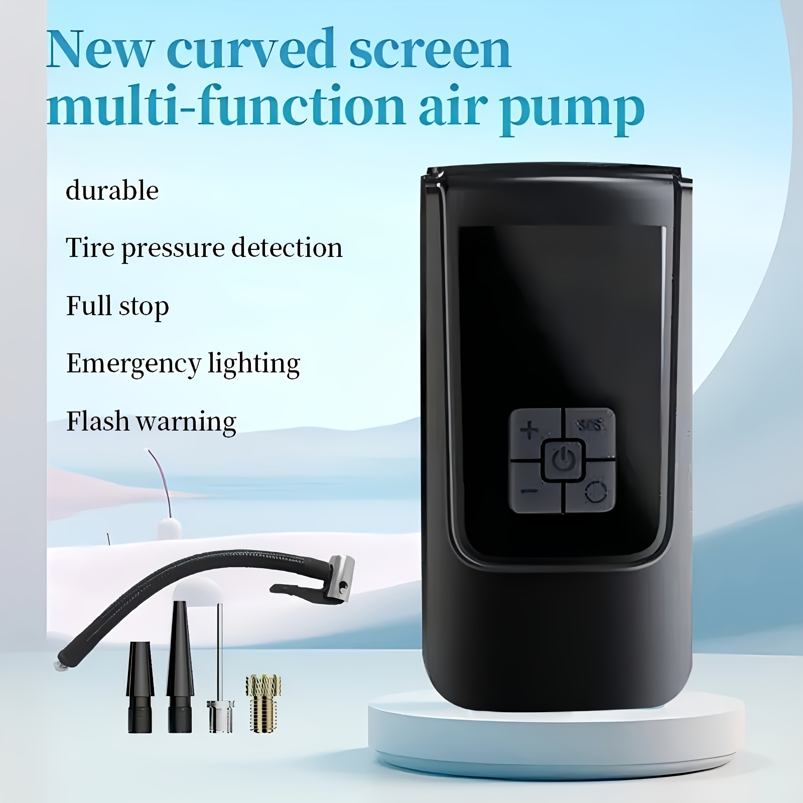 portable car inflator pump with led light usb rechargeable 18650 lithium battery air compressor for cars motorcycles and bicycle tires bike tire inflator accessory Product details 3