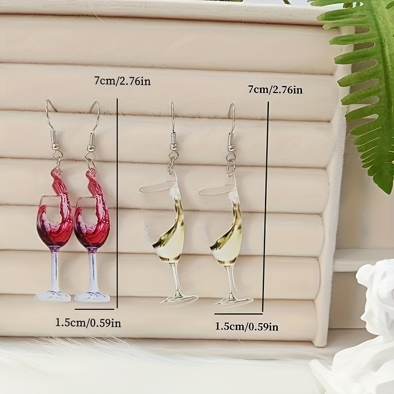 Of Fashion Earrings Set - Hip-hop Minimalist Style, Transparent Wine And Design, For Party Gifts, Women's Fashion Jewelry, For Carnival Festival Gifts