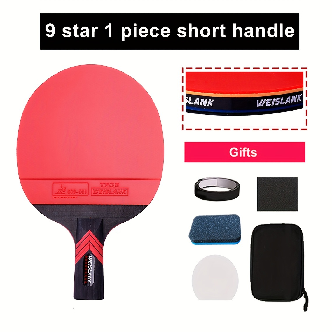 Raquette De Tennis De Table TMOUNT TS70 - Professionnelle - Poignée Confort