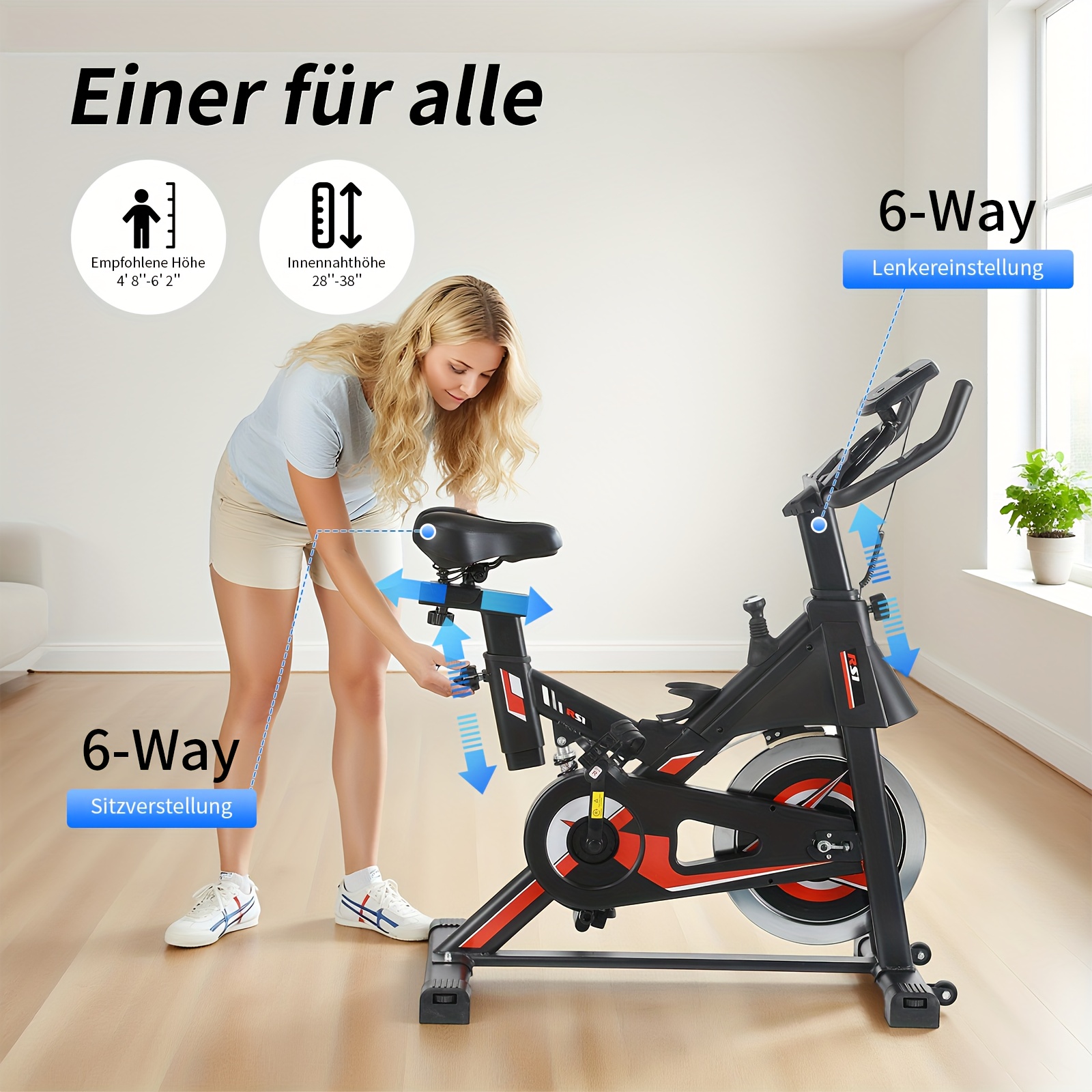 E-shop Kehot Indoor- | Leiser Fahrradtrainer mit LCD-Monitor, einstellbarem Widerstand & Herzfrequenzsensor | 6-stufig verstellbarer Lenker & Sitz |