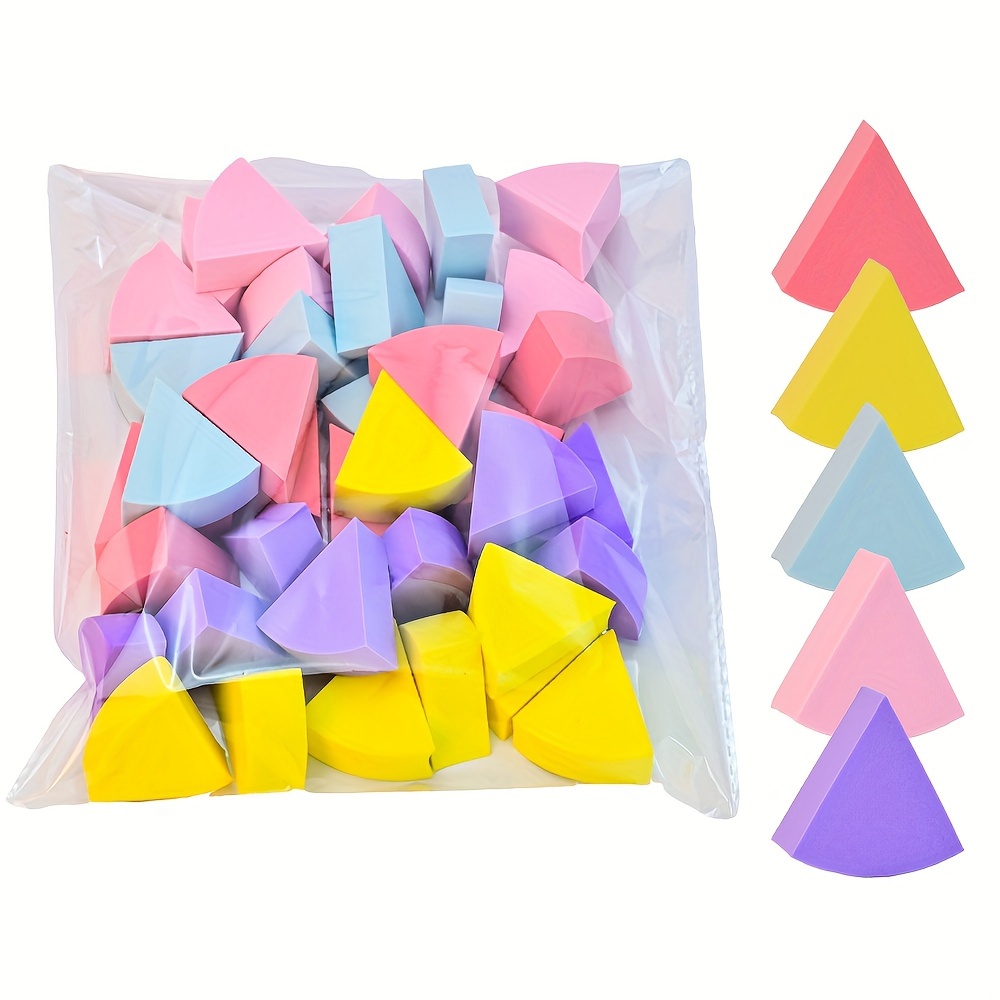 

35pcs Triangle Makeup Blending Sponge For Face, Free Wet And Dry Use Makeup Blenders, Cosmetic Sponges Makeup Wedges For Foundation And Powder, Makeup Sponges For Blending