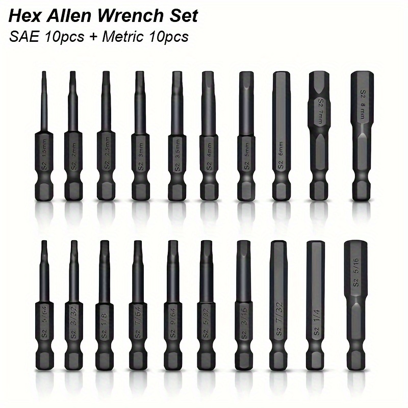 Hex Shank Magnetic Hex Screwdriver Bit, S2 Steel | Harfington, 5/32 / 3pcs