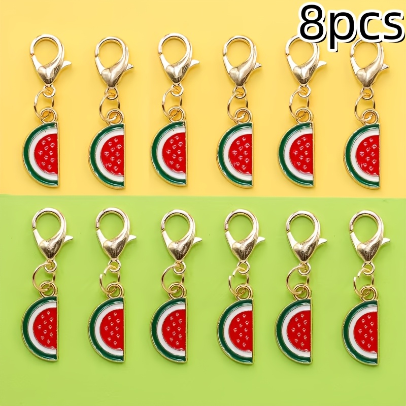 E-shop 8 Stk. Wassermelonen-Frucht-Langgabel-Schlüsselanhänger, exquisit, kompakt, schlicht, vielseitig für kreative Nutzung