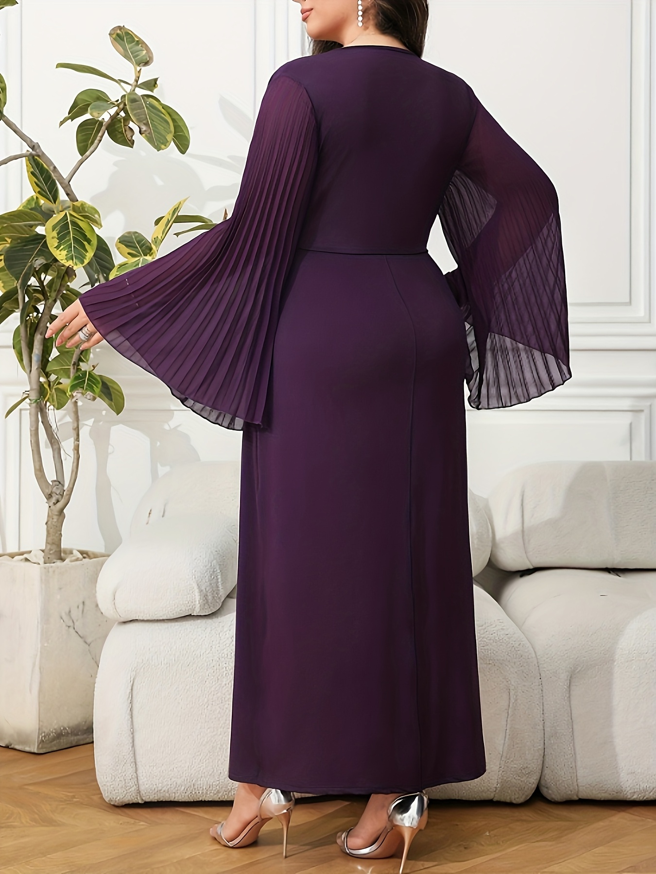 formal dress for women midi ADRIANNA PAPELL AP1E211563 BLACK/ BLUE SEQUIN LONGSLEEVE GOWN main image 0