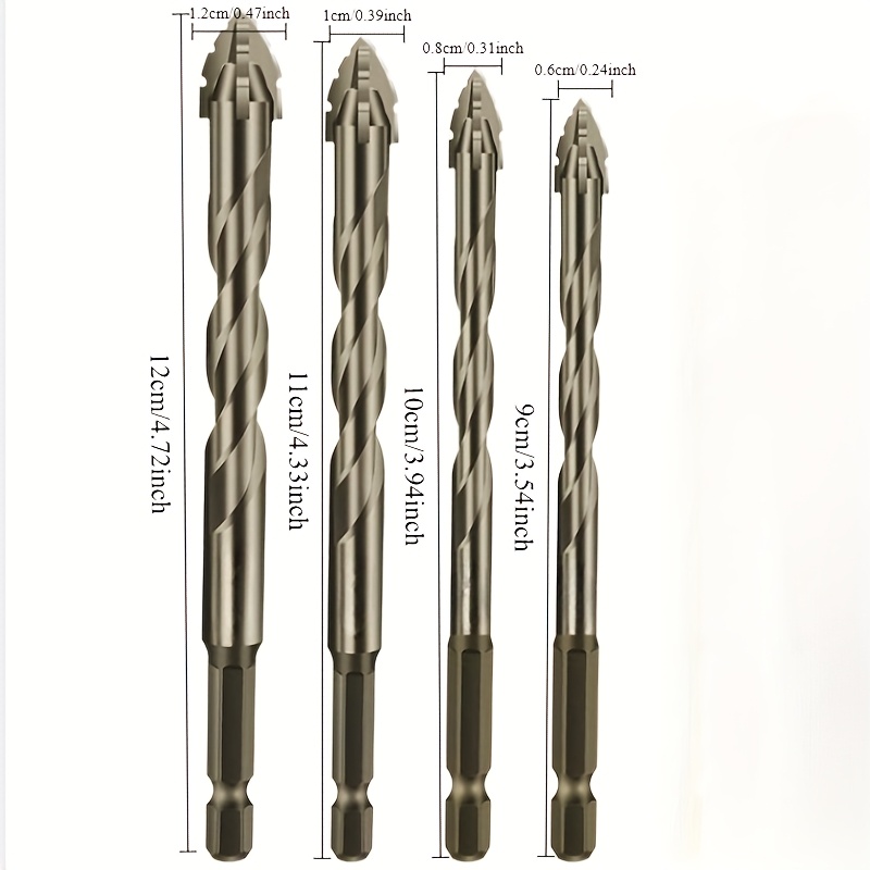 TEMU 1set/4pcs Carbide Are Highly Efficient And -, Four- Serrated For Dry Of Ceramic Tiles, Ceramics, , , And Stainless Steel Alloy