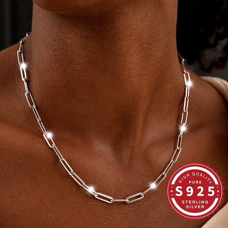 s925 pure silver infinity chain necklace retro hip hop punk Temu - Main Image