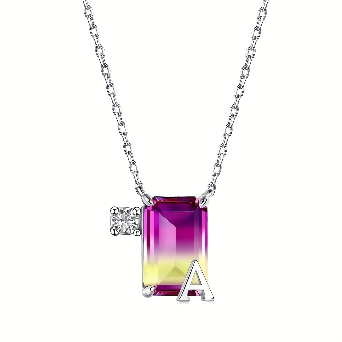 Women's Sterling Silver Alphabet Initial Letter Pendant Necklace