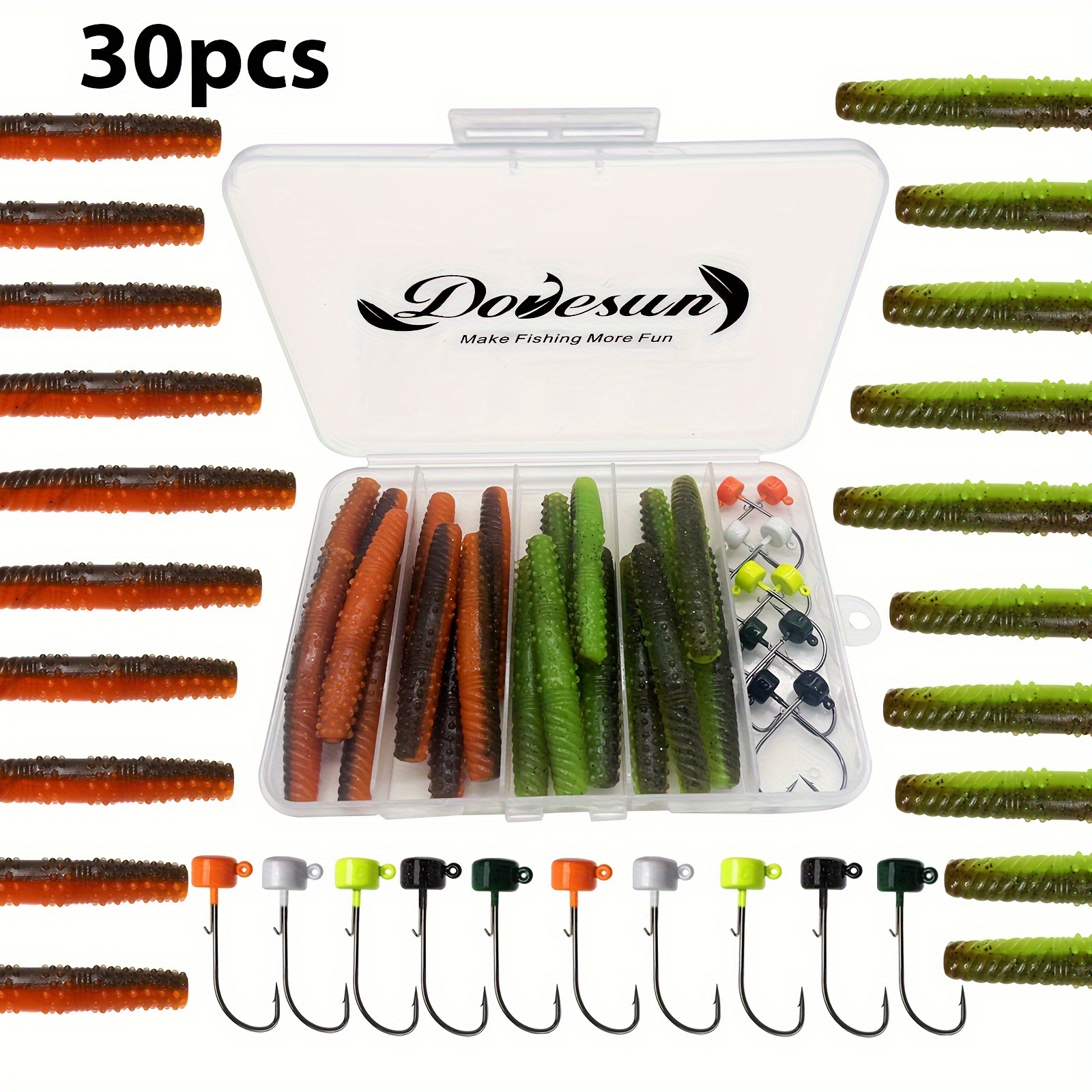 Fishing Wacky Worm Hook Rig Kit, 163Pcs Wacky Tool Baits Weedless Worm Hooks  O-Rings Bass Fishing Accessories with Tackle Box 