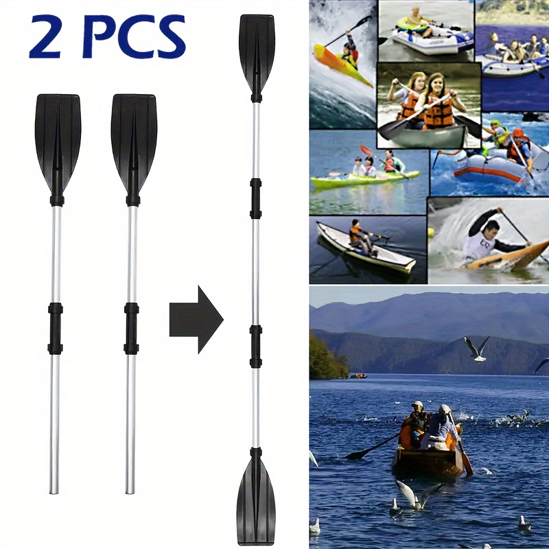 

1pair Heavy-duty Aluminum Alloy Kayak Paddles - Adjustable Length, Detachable & Portable For Inflatable Kayaks, Boats & Canoes